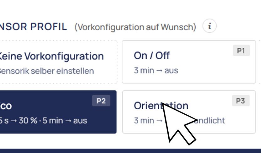 Sensor-Profil-Selector im Shop